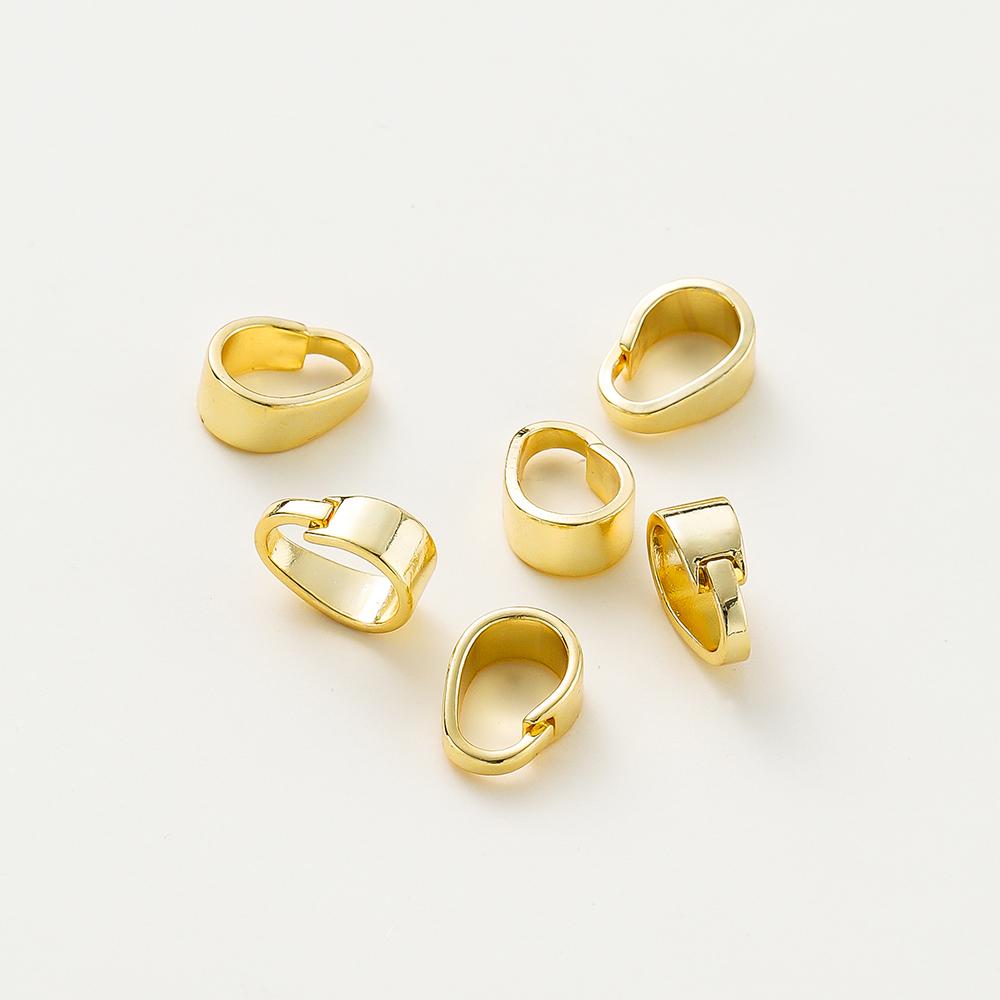 

20pcs/lot 14K 18K Gold Color Pendant Pinch Bail Clips Melon Seeds Charm Clasps Connector Bulk For DIY Nacklace Making Findings 3x5x6.7mm