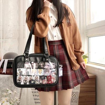 New Japanese Pain Bag Transparent Badge Pain Bag Baby Bag Female Cute Jk Uniform Portable Messenger Bag Student Second Dimension
