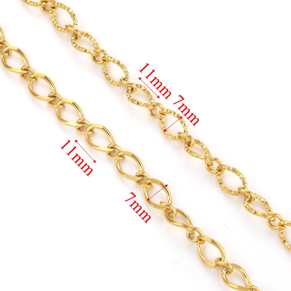 Gold-Plated Stainless Steel Oval Link Chain for Jewelry Making