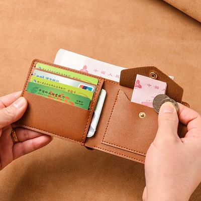 Geldbörse Damen Kurz Multifunktional Einfach Dünn Schnalle Faltbare Geldbörse Herren Mini Kleine Münztasche Silberne Tasche Ticketklemme