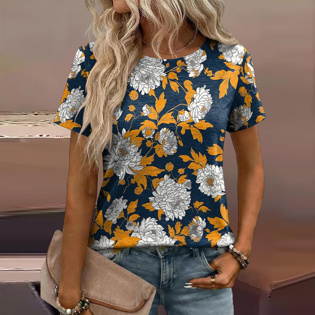 Women's Loose-Fit Fashionable Casual Printed T-Shirt