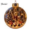 Durable Holiday Party Supplies Glowing Christmas Story Ornament, Mini Scene in Ball, Light Up Hanging Decorations for Garden Clear Plastic Ball