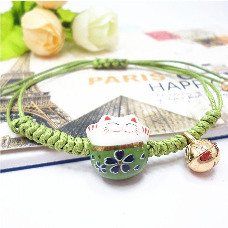 

Год Рождения Ручные Украшения Японский Харадзюку Керамический Расписной Керамический Браслет Кот Милый Молодежный Регулируемый Ремешок для Ношения S284 medium green cat