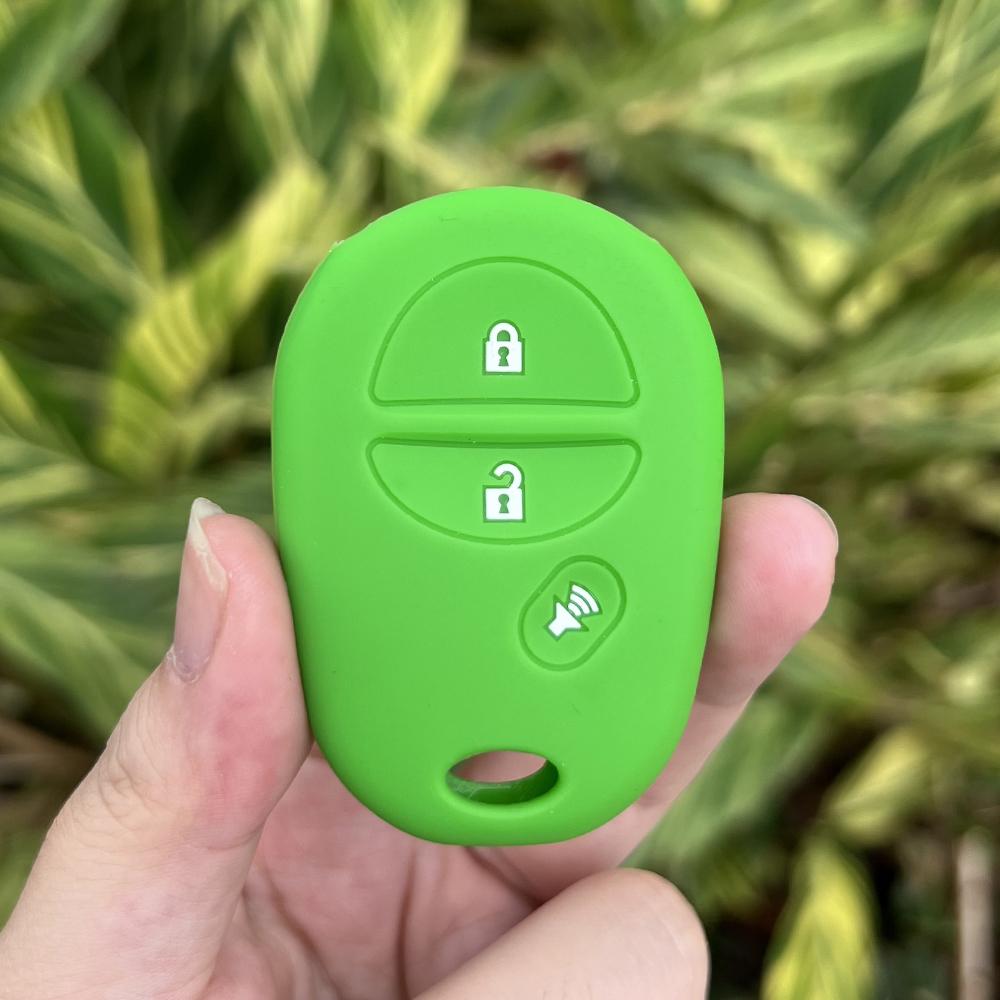 3 Buttons Silicone Car Key Cover Case Skin Protector Holder Rubber Shell for Toyota Sienna Tacoma Tundra Keychain Accessories