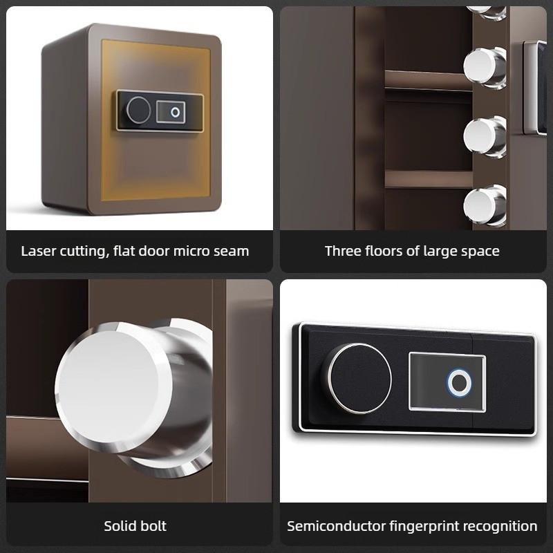 Electronic Security Safe Small Home All Steel Anti Theft Password Fingerprint Lock Storage Cabinet