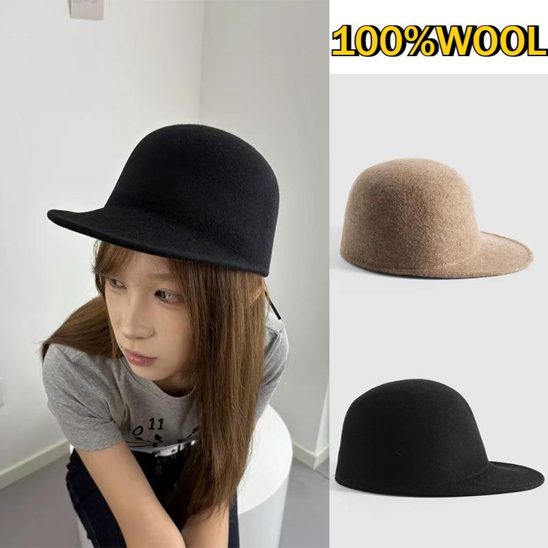 Autumn Winter 100%Wool Women Fedora Hats Fashion Classic Dome Felt Equestrian Caps Outdoor Keep Warm Knight Baseball Caps