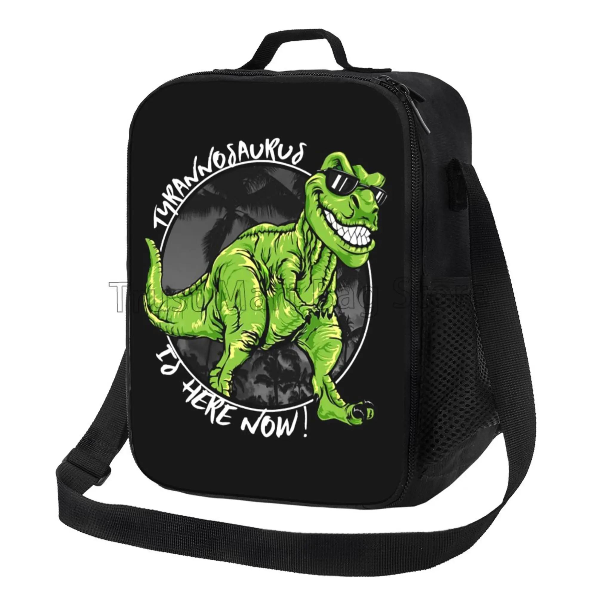 

Утепленная сумка для обеда с изображением динозавра для детей, мальчиков и девочек, переносная термосумка для еды Bento, сумки-холодильники Oxford для школы и работы 26.5x20x11.5CM