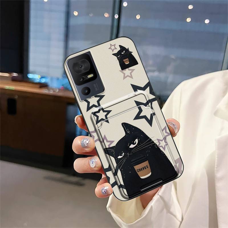 protective Silicone Phone Case For TCL 40SE/T610K Card sleeve Anti-knock Fashion Design Soft case TPU Waterproof Cover