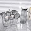 Chaxun Glass Water Pitcher & Tumbler Set with Rack