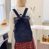 Schoolbag1011 New Stylish Simple Junior and High School Student School Bag Corduroy Large Capacity Versatile Backpack Travel Backpack