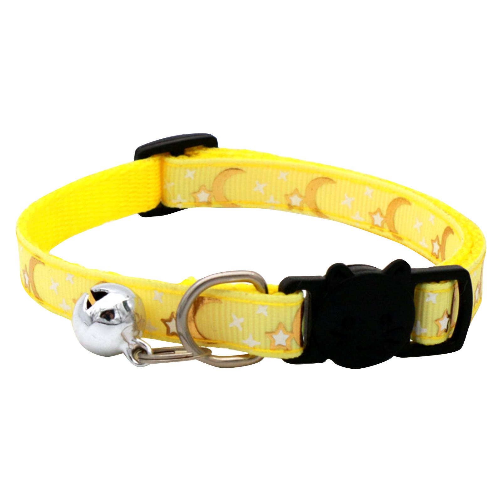

Breakaway Collars With Bell Stars Cute Adjustable Safe Collars With Pendant Glow In The Dark One Size жёлтый