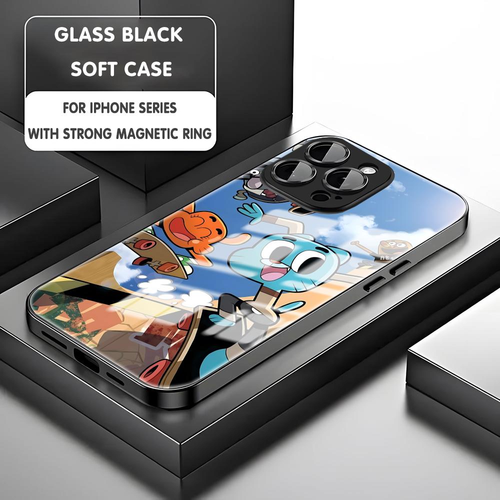 The Amazing World of Gumball Phone Case For iPhone17 16 15 14 13 12 11 X XR XS 8 Plus Mini Pro Max Glass Magnetic Case