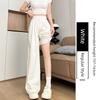 Tencel Straight-Leg Jeans for Women, Summer Thin Style, Plus-Size High-Waisted Loose Fit, Slimming and Drapey Ice Silk Wide-Leg Pants