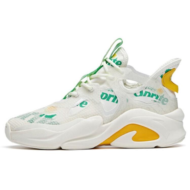 New Coca Cola Anta Life Collection Peak Anti Slip Wear Resistant Low Top Chunky Sneakers Women's White Green 122028085-10