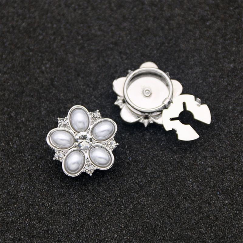 Rhinestones Flower Button Cover For Shirt Elegant Cuff Button Detachable Sleeve Button Accessories for Formal Outfit