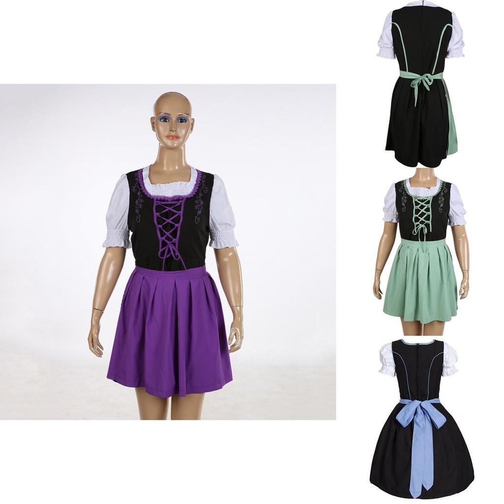 Vintage Style Bavarian Dirndl Dress For Oktoberfest And Festival Cosplay