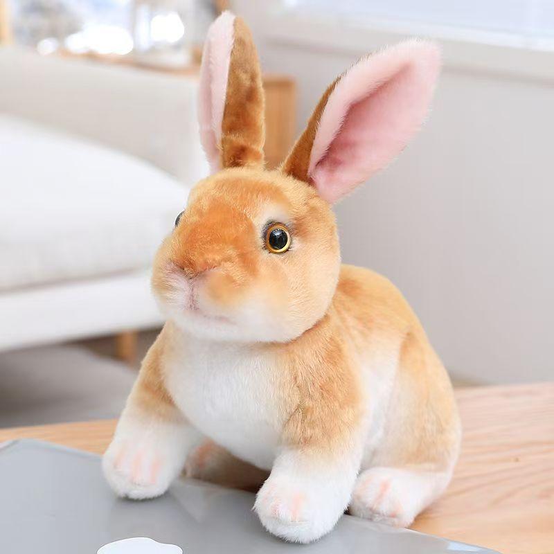 16cm Squatting Rabbit Plush Toys Exquisite Simulation Animal Doll Soft Skin-friendly Sleeping Companion Birthday Gift For Friend