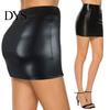 Female Skirt Women Mini Solid Color High Waist Slim Fit Bodycon Skinny Matte Faux Leather Cozy Commuter Streetwear Short