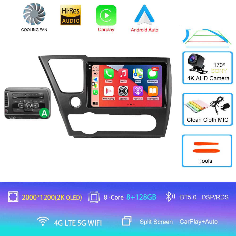 Car Radio Android 14 For Honda Civic 9 9th US Sender Coupe Multimedia Player Video Carplay DSP GPS No 2din DVD Head Unit