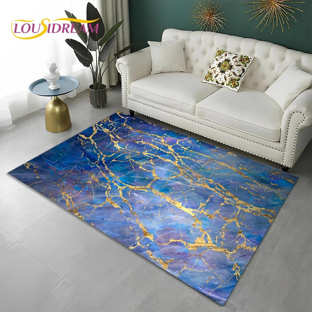 Green Gold Blue Black Marble Nordic Carpet Rug for Home Living Room Bedroom Sofa Doormat Decor,kid Area Rug Non-slip Floor Mat