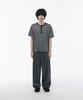 SIGNATURE Striped Henley Neck Short Sleeve T-Shirt [Black]