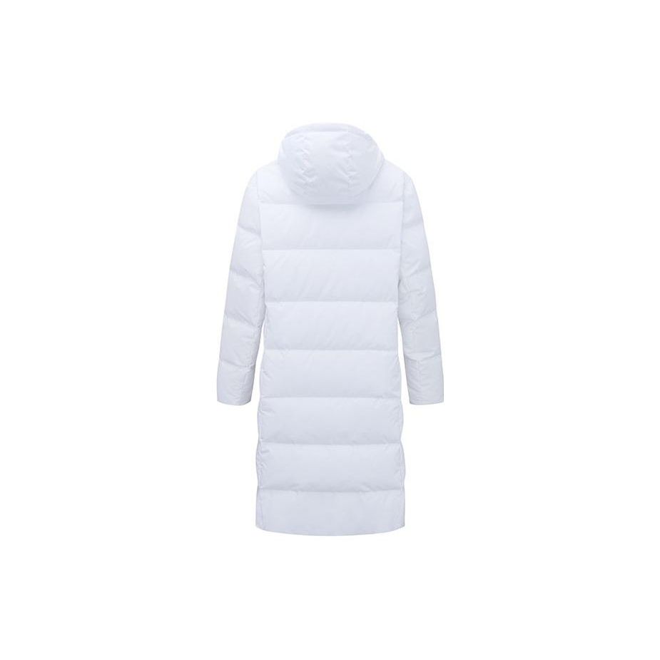 Anta Champion All-Weather Series Winter Olympics National Flag Solid Color Long Hooded Down Jacket Unisex Outerwear Pure-White 152350903-1