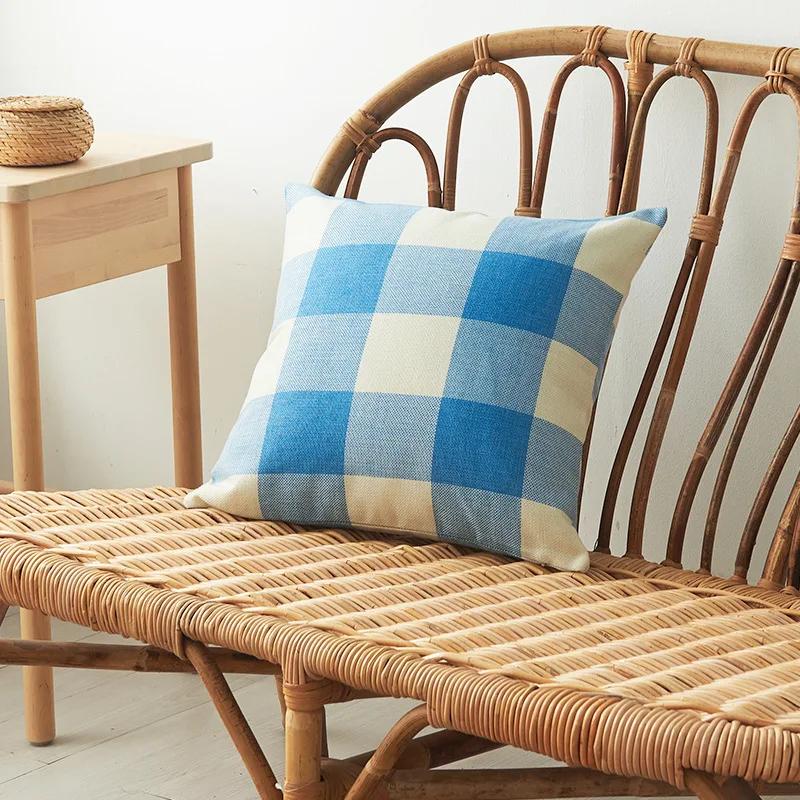 Yarn Dyed Striped Cotton and Linen Pillowcase Multi Color Plaid Pillowcase Household Pillowcase Cushion