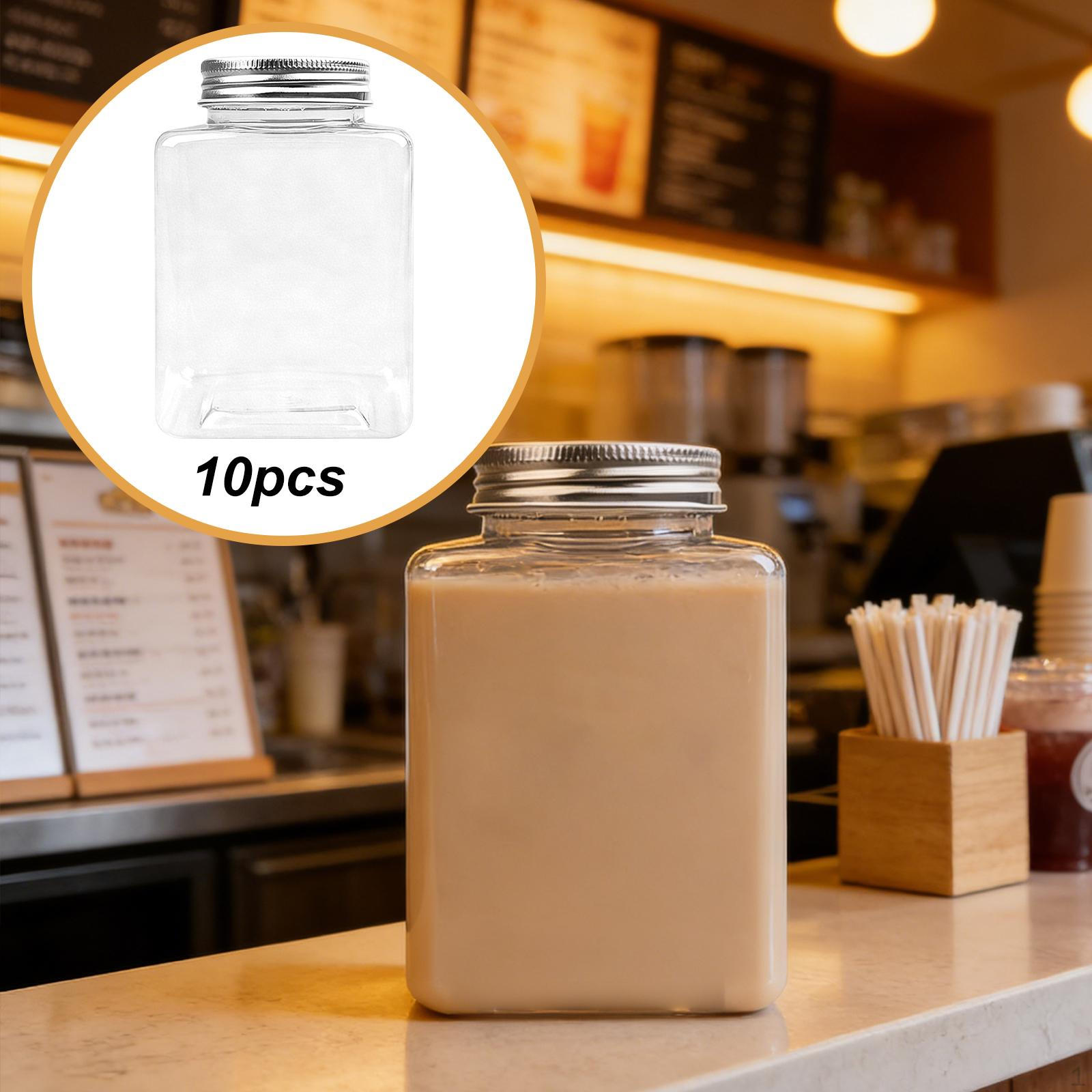 10x Juice Bottles with Airtight Lids 500mlBeverage Container Drinking Jar for Juicing Milk Tea 1200₽