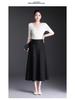 2026 Spring Women's High Waist A-Line Mid-Length Skirt with Wide Hem