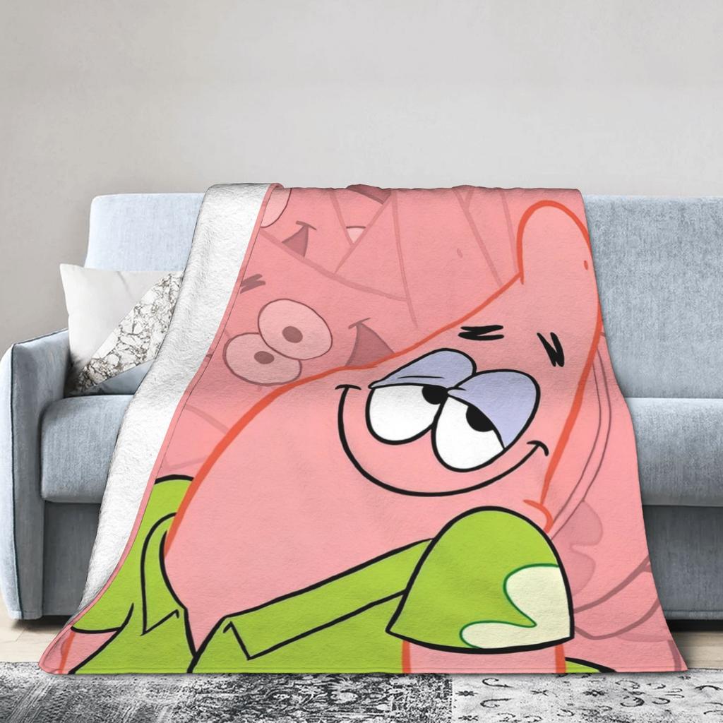 Patrick Star Blankets SpongeBob SquarePants Fuzzy Funny Warm Throw Blanket for Home Restaurant Spring/Autumn