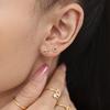 Oumeika Titanium Steel Jewelry Set: 26 Zircon-Inlaid Letters, PVD Gold-Plated Necklace, Bracelet, Earrings, and Ring.