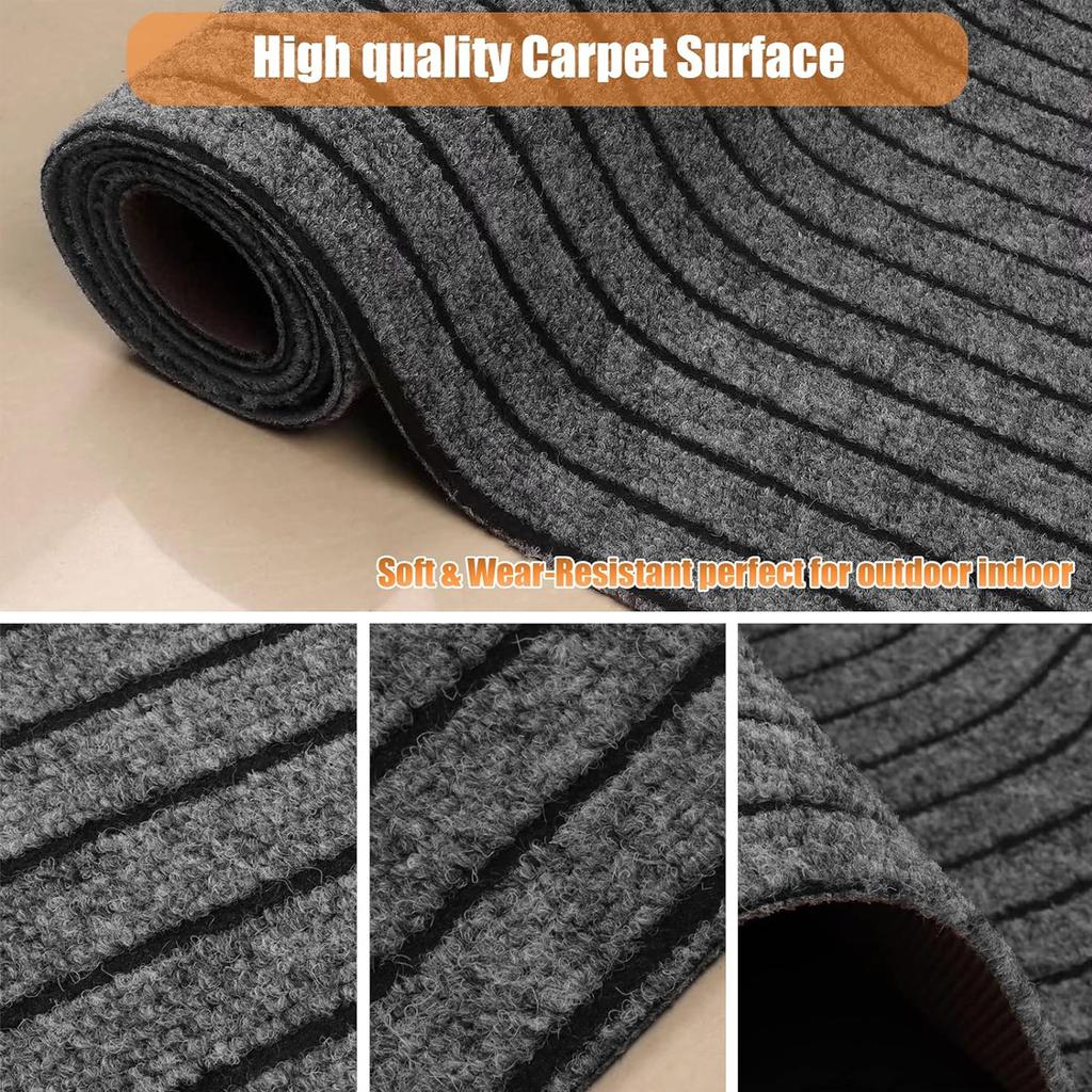 Caravan Outdoor Step Snow Resistant Mat Non-slip Door Mat Solid Color Striped Kitchen Carpet Floor Mat Easy To Clean for Kitchen