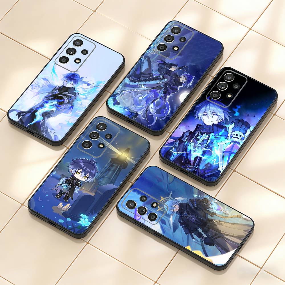 Genshin Impact Flins Phone Case For Samsung S25,S24,S21,S22,S23,S30,Ultra,S20,Plus,Fe,Note,10,9,5G Black Cover