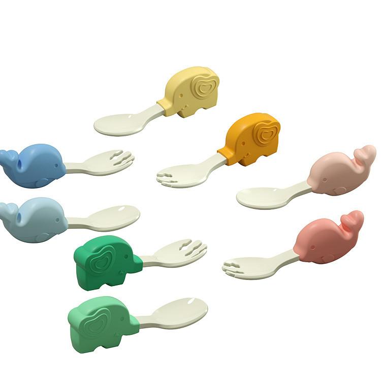 Baby Tableware Licking Spoon Baby Training Fork Spoon Children Short Handle Spoon Baby Food Supplement Infant Tableware