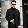 2024 Winter Men's Wool Cashmere Short Lapel Jacket - Double-Sided Nisi Collection for Middle-Aged