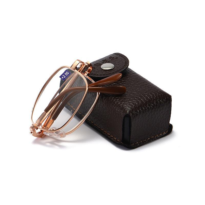 Bifocal Anti-Blue Light Folding Reading Glasses for Men & Women - Portable with Case for Near & Far Vision
