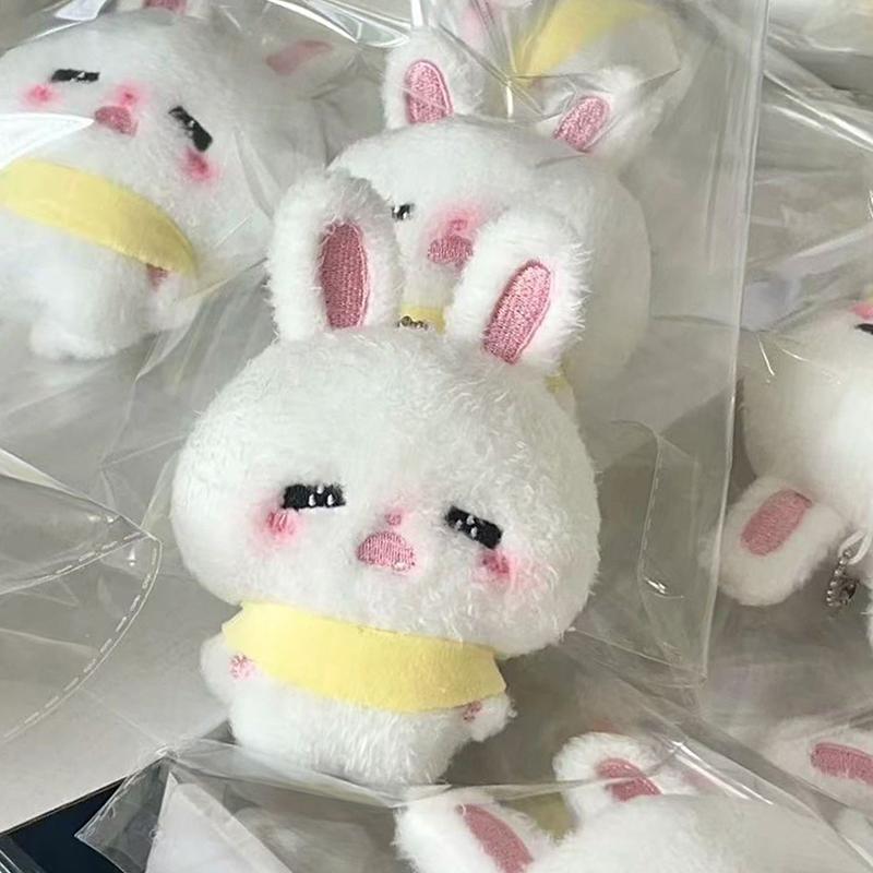 Rabbit Plush Toy Keychain Cartoon Bunny Soft Stuffed Doll Pendant Car Key Ring Backpack Bag Decor Kid Gift