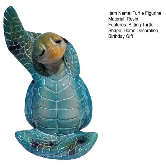 Yoga Meditation Sitting Turtle Figurine Resin Sea Turtle Statue Model Animal Sculpture Ornament Indoor Outdoor Garden Home Office Decoration
