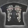 Klassisk Y2k Gotisk Stil T-shirt Tryck Överdimensionerad T-shirt High Street Skjortor Gotisk Rund Hals Bomulls Toppar Ny Unisex Unisex T-shirt