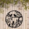 Metal Wall Art Tree and Bird Sculpture Black Iron Home Decor Gift