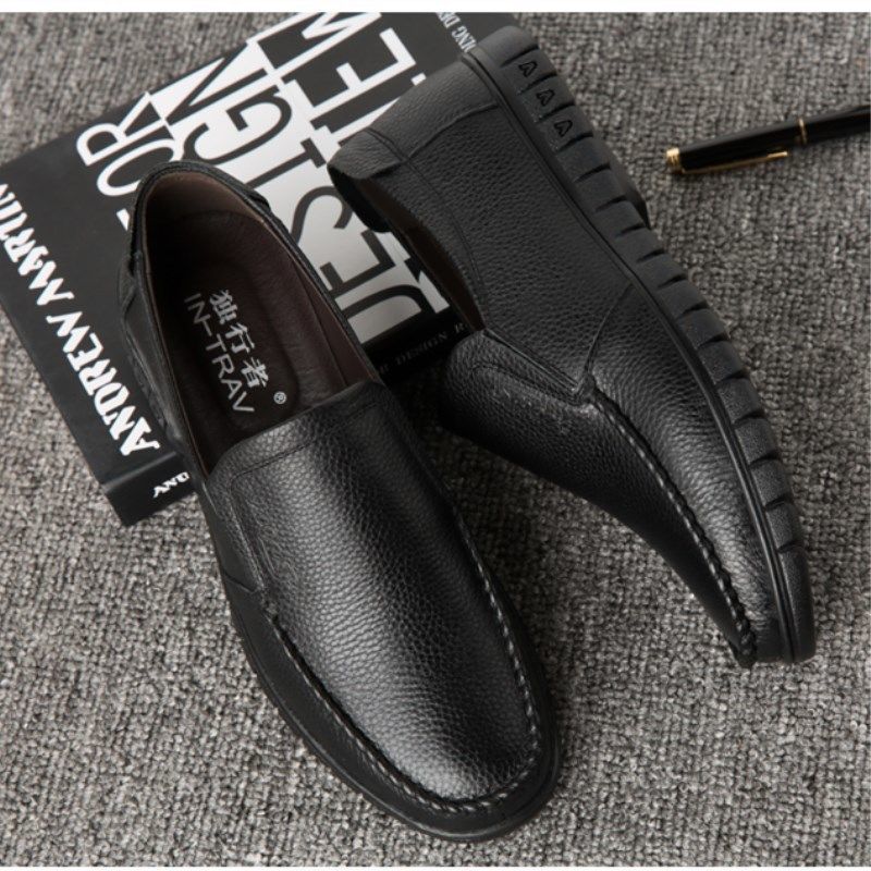 Leather Casual Leather Shoes Men's Leather Foot Cover Non-slip Breathable Wear-resistant Soft Sole