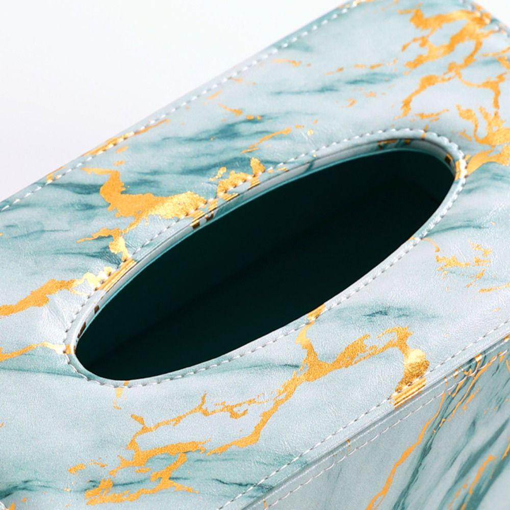 Large Capacity Marbling Leather Tissue Box Nordic Style Paper Container Napkin Holder  Bedroom