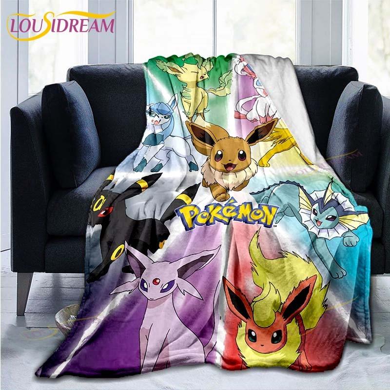 Manta decorativa con estampado de Pokémon, funda de edredón para sofá, ropa de cama de viaje, manta decorativa, manta de franela, colcha, mantas del Grinch