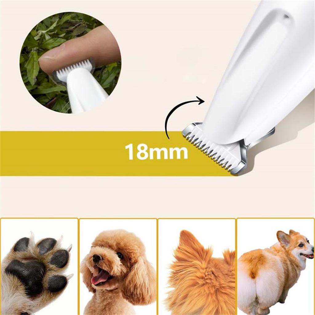 Dog Trimmers With LED Light, 18mm Widen Blades, 35dB Low Noise, LED Display, Fully , Rechargeable Clipper For Dogs Cats Trimming , Eyes, Ears 5ml