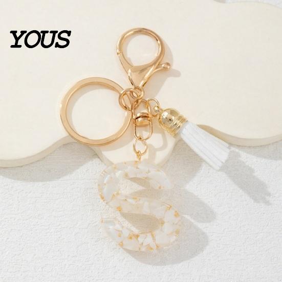 Key Holder For Backpack Keychain Pendant, Letter A-Z Charm with Tassel, Alphabet Initial Metal Keyring for Handbag Bag Pendant