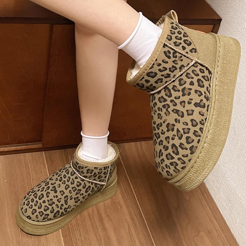 

Fashionable Thick Soled Shallow Mouth Warm/sexy Walking Boots for Winter New Round Toe Comfortable/casual Snow Boots for Women 36