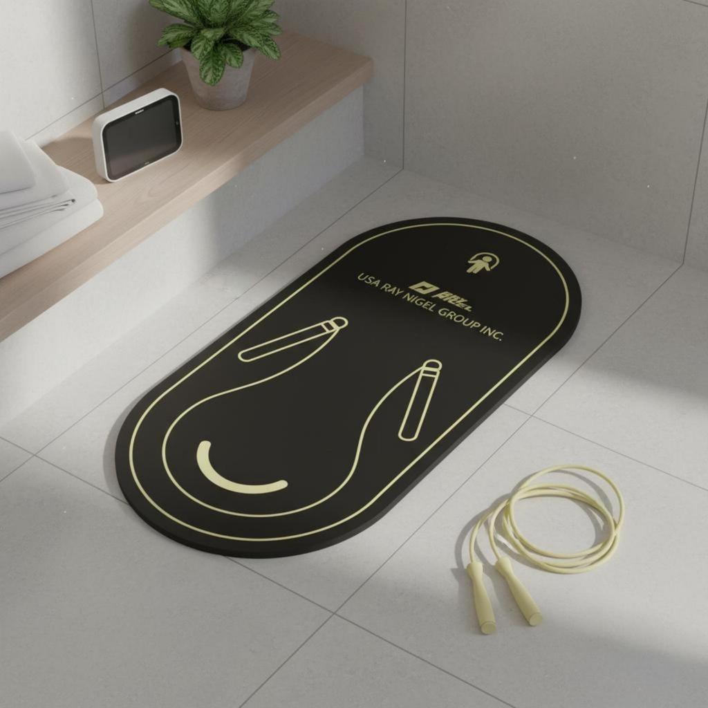Round Jump Rope Mat Sound Reducing Exercise Pad Wear Resistant for Students