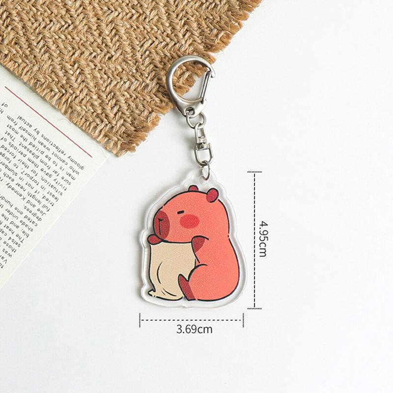 Niedliche Cartoon-Acryl-Capybara-Schlüsselanhänger, Geschenke, Spielzeug-Anhänger, Kapibala-Schlüsselanhänger, Schlüssel-Zubehör, lustige Autoschlüssel