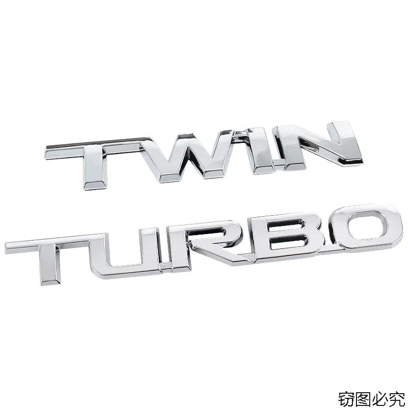 ABS Car Side Emblem Sticker Trunk Badge for Toyota TWIN TURBO Letter Hiace CHR Auris Rav4 Yaris Avensis Camry Harrier