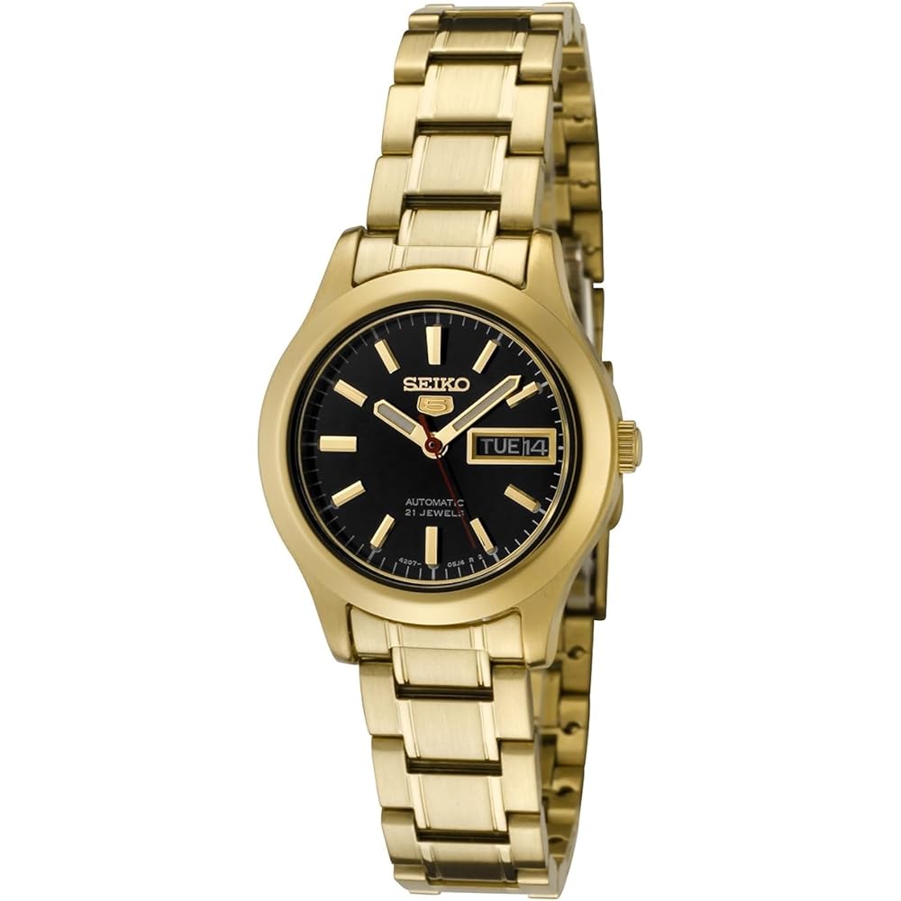 Seiko 5 Women s Watch SYMD96K1 Gold Stainless Steel Analog Timepiece